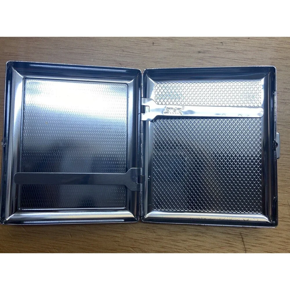 Cigarette Case Motorcycle Colored Cover Latched Metal